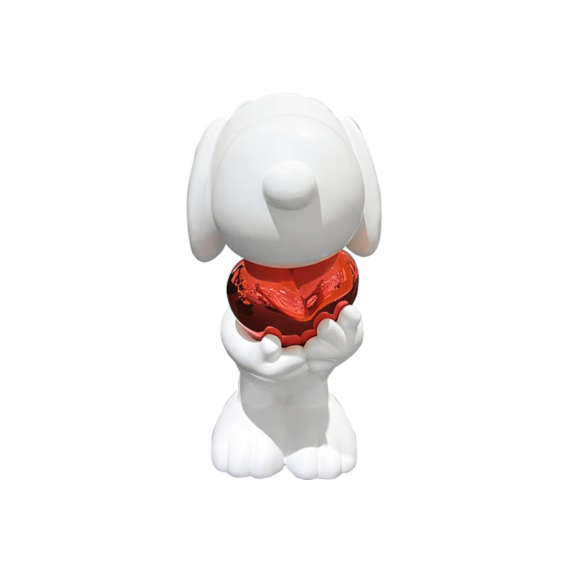 Snoopy Heart Matt White &amp; Chromed Red스누피 하트 매트 화이트 앤드 크롬 레드