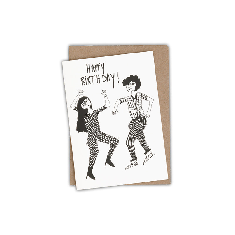 Dancing Couple Happy Birthday Greeting Card댄싱 커플 해피 벌스데이 그리팅 카드