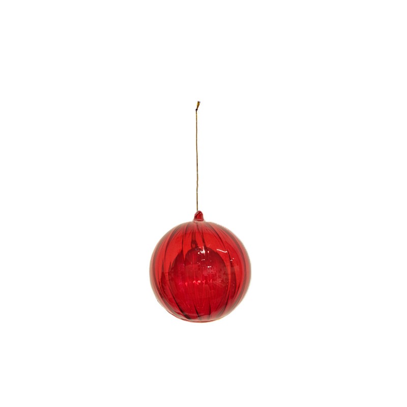 Ornament Glass Ball Stripe Red오너먼트 글라스 볼 스트라이프